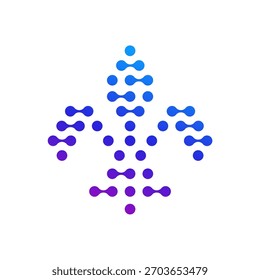 Fleur de lis Logo im Tech Dots Stil