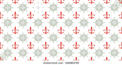 Fleur de lis or Fleur de luce seamless pattern: french lily wallpaper, cover or background.