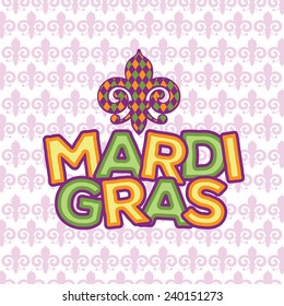 Fleur de lis Mardi Gras design EPS 10 vector stock illustration