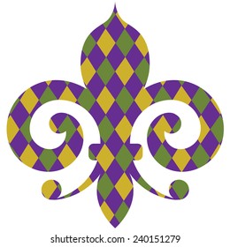 Fleur de lis Mardi Gras design EPS 10 vector stock illustration