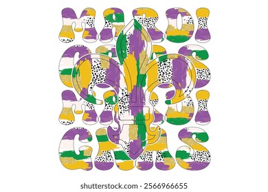 Fleur De Lis Mardi Gras EPS Sublimation T-shirt Design