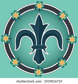 Fleur de lis. Medieval heraldry decoration - Vector