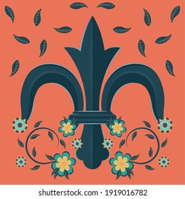 Fleur de lis. Medieval heraldry decoration - Vector