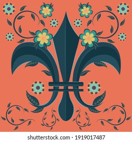 Fleur de lis. Medieval heraldry decoration - Vector