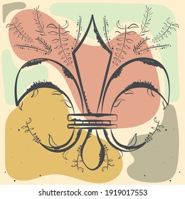 Fleur de lis. Medieval heraldry decoration - Vector