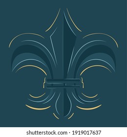 Fleur de lis. Medieval heraldry decoration - Vector