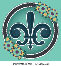 Fleur de lis. Decoración herálica medieval - Vector