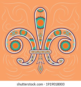 Fleur de lis. Medieval heraldry decoration - Vector