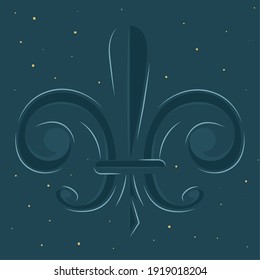 Fleur de lis. Medieval heraldry decoration - Vector