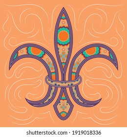 Fleur de lis. Medieval heraldry decoration - Vector