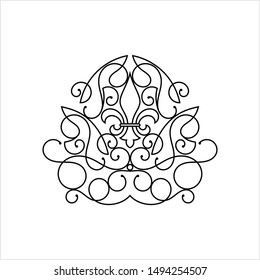 Fleur De Lis Metal Wall Decor, Fleur-De-Lys Or Flower-De-Luce, The Decorative Stylized Lily Vector Art Illustration