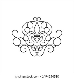 Fleur De Lis Metal Wall Decor, Fleur-De-Lys Or Flower-De-Luce, The Decorative Stylized Lily Vector Art Illustration