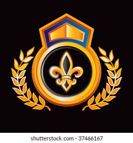 fleur de lis on orange royal crest