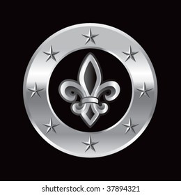 fleur de lis on silver star ring