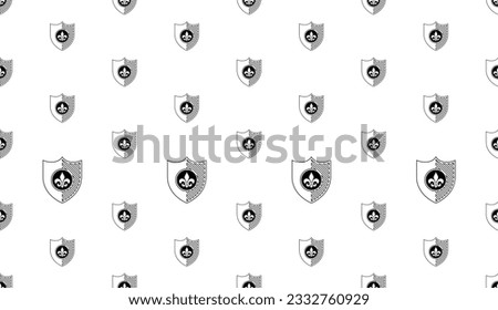 Fleur De Lis Seamless Pattern, Fleur-De-Lys Or Flower-De-Luce, The Decorative Stylized Lily Vector Art Illustration