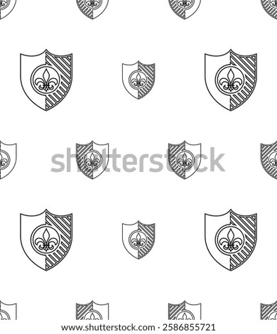 Fleur De Lis Seamless Pattern, Fleur-De-Lys Or Flower-De-Luce, The Decorative Stylized Lily Vector Art Illustration