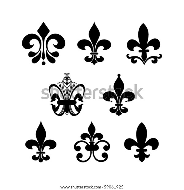 Fleur De Lis Set Stock Vector (Royalty Free) 59061925