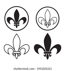 Fleur de lis set. Symbol-Vektorgrafik-Symbol