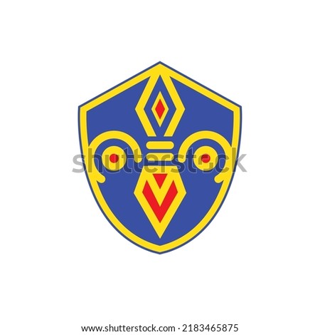 fleur de lis shield element icon vector illustration design template