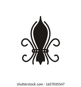 The fleur de lis sign logo icon as lily flower abstract illustration design