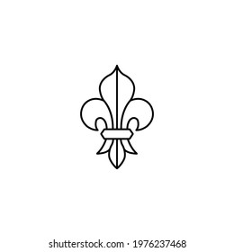 Fleur de lis simple thin line icon vector illustration