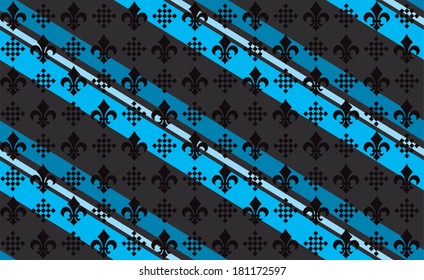 Fleur de lis stripe pattern seamless
