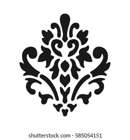 Fleur de lis symbol, black silhouette - heraldic symbol. Vector Illustration. Medieval sign. Glowing french fleur de lis royal lily. Elegant decoration on white background