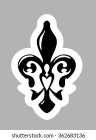 Fleur de lis symbol. Isolated on grey background