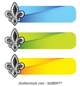 fleur de lis symbol on colored tabs