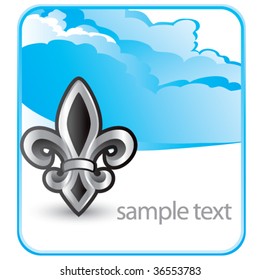 fleur de lis symbol on cloud banner