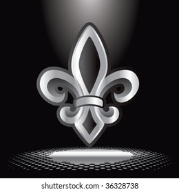 fleur de lis symbol under spotlight