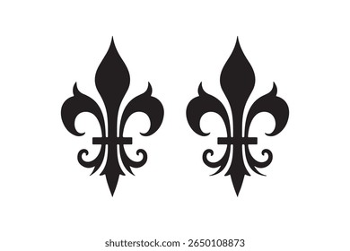 Símbolos de flor de lis sobre fundo branco