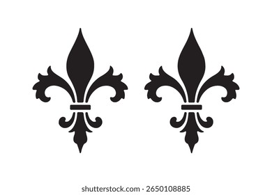 Símbolos de flor de lis sobre fundo branco