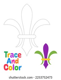 Fleur De Lis tracing worksheet for kids