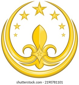 Fleur de lis vector design, representation of the fleur de lis, symbol used in medieval heraldry with star