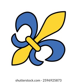 Fleur De Lis vector filled outline icon. EPS 10 file