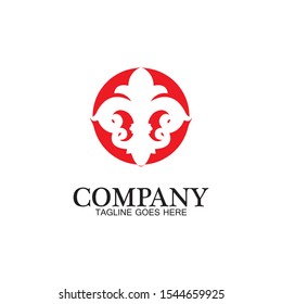 Fleur de lis vector icon design template