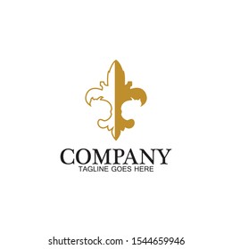 Fleur de lis vector icon design template
