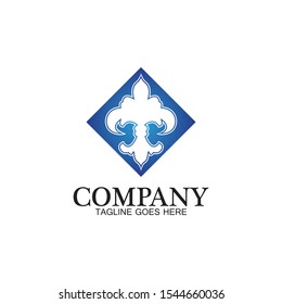 Fleur de lis vector icon design template