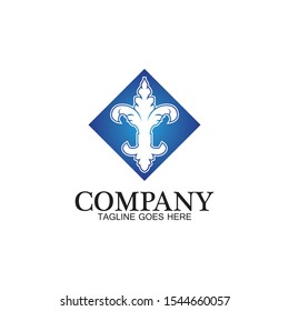 Fleur de lis vector icon design template