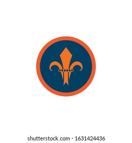 Fleur de lis vector icon design template
