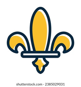 Fleur de lis Vector Thick Line Filled Dark Colors Icons For Personal And Commercial Use.
