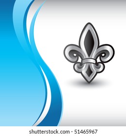 fleur de lis vertical blue wave