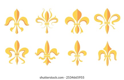 Símbolos del escudo de armas de Fleur de lys Set Vector