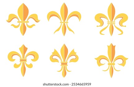 Símbolos del escudo de armas de Fleur de lys Set Vector