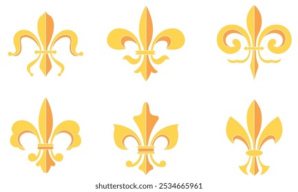 Símbolos del escudo de armas de Fleur de lys Set Vector