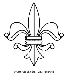 Fleur de lys coat of arms symbol icon Vector