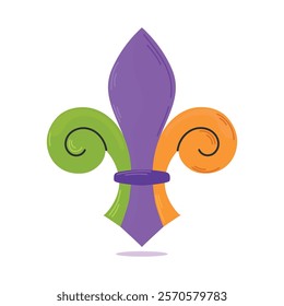 Fleur De Lys Mardi Gras Carnaval icon clipart avatar logotype isolated illustration