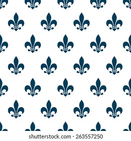 Fleur de lys seamless pattern. Endless vector background