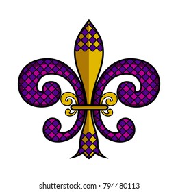 Símbolo de flor de lys sobre un fondo blanco, Ilustración vectorial